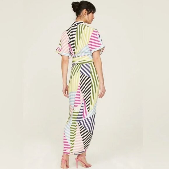 NWT - Le Superbe Miko Sundress Sun Dress Hi-Lo Hem Stripe Multi - Size 4 - Picture 4 of 8